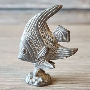 Miniature Pewter Make A Splash 2004 Angel Fish Figurine Tropical 2in